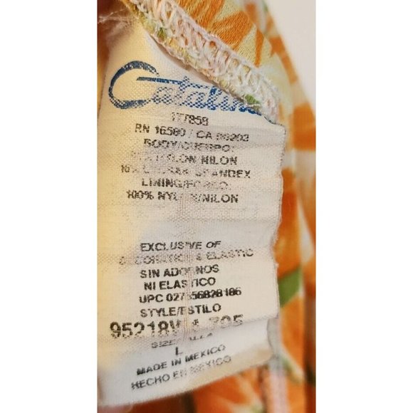 Vtg Catalina 3-Piece Swimsuit Cropped Tank High Waisted Bottoms Coverup Shorts L - Picture 10 of 16